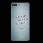 Coque  Iphone 8 Plus PREMIUM Pêché stupidité Turquoise Citation Oscar Wilde