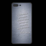 Coque  Iphone 8 Plus PREMIUM Portrait Ame Bleu Citation Oscar Wilde