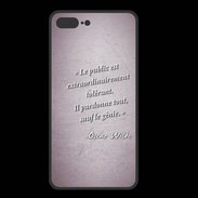 Coque  Iphone 8 Plus PREMIUM Public génie Rose Citation Oscar Wilde