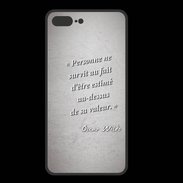 Coque  Iphone 8 Plus PREMIUM Survie valeur Gris Citation Oscar Wilde