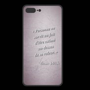 Coque  Iphone 8 Plus PREMIUM Survie valeur Rose Citation Oscar Wilde