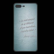 Coque  Iphone 8 Plus PREMIUM Tentation Turquoise Citation Oscar Wilde