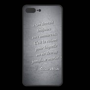 Coque  Iphone 8 Plus PREMIUM Toujours amoureux Noir Citation Oscar Wilde