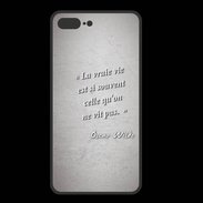 Coque  Iphone 8 Plus PREMIUM Vrai vie Gris Citation Oscar Wilde
