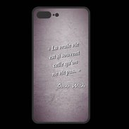 Coque  Iphone 8 Plus PREMIUM Vrai vie Violet Citation Oscar Wilde