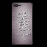 Coque  Iphone 8 Plus PREMIUM Chaque fois Violet Citation Oscar Wilde
