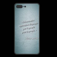 Coque  Iphone 8 Plus PREMIUM Démocratie Turquoise Citation Oscar Wilde
