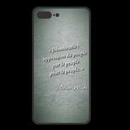 Coque  Iphone 8 Plus PREMIUM Démocratie Vert Citation Oscar Wilde