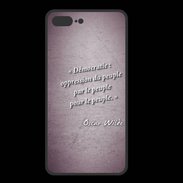 Coque  Iphone 8 Plus PREMIUM Démocratie Violet Citation Oscar Wilde