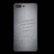 Coque  Iphone 8 Plus PREMIUM Dieux prières Noir Citation Oscar Wilde