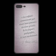 Coque  Iphone 8 Plus PREMIUM Dieux prières Rose Citation Oscar Wilde