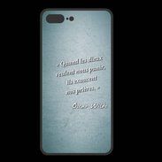 Coque  Iphone 8 Plus PREMIUM Dieux prières Turquoise Citation Oscar Wilde
