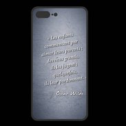 Coque  Iphone 8 Plus PREMIUM Enfants parents Bleu Citation Oscar Wilde