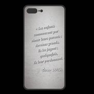 Coque  Iphone 8 Plus PREMIUM Enfants parents Gris Citation Oscar Wilde