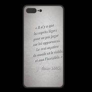 Coque  Iphone 8 Plus PREMIUM Esprits légers Gris Citation Oscar Wilde