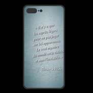 Coque  Iphone 8 Plus PREMIUM Esprits légers Turquoise Citation Oscar Wilde