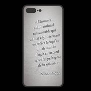 Coque  Iphone 8 Plus PREMIUM Homme animal Gris Citation Oscar Wilde