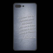 Coque  Iphone 8 Plus PREMIUM Homme veut Bleu Citation Oscar Wilde
