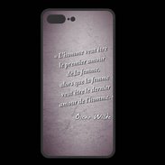 Coque  Iphone 8 Plus PREMIUM Homme veut Violet Citation Oscar Wilde