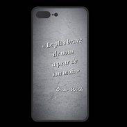 Coque  Iphone 8 Plus PREMIUM Brave Noir Citation Oscar Wilde