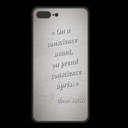 Coque  Iphone 8 Plus PREMIUM Conscience Gris Citation Oscar Wilde
