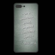 Coque  Iphone 8 Plus PREMIUM Conscience Vert Citation Oscar Wilde