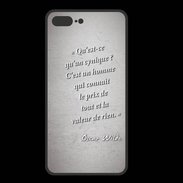 Coque  Iphone 8 Plus PREMIUM Cynique Gris Citation Oscar Wilde