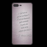Coque  Iphone 8 Plus PREMIUM Cynique Rose Citation Oscar Wilde