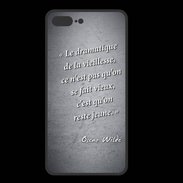 Coque  Iphone 8 Plus PREMIUM Dramatique vieillesse Noir Citation Oscar Wilde