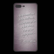 Coque  Iphone 8 Plus PREMIUM Dramatique vieillesse Violet Citation Oscar Wilde