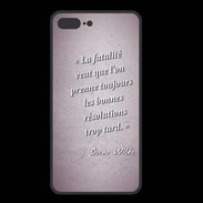 Coque  Iphone 8 Plus PREMIUM Fatalité Rose Citation Oscar Wilde
