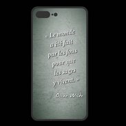 Coque  Iphone 8 Plus PREMIUM Fous sages Vert Citation Oscar Wilde