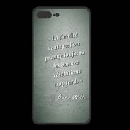 Coque  Iphone 8 Plus PREMIUM Fatalité Vert Citation Oscar Wilde