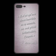 Coque  Iphone 8 Plus PREMIUM Horrible ennui Rose Citation Oscar Wilde