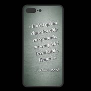 Coque  Iphone 8 Plus PREMIUM Horrible ennui Vert Citation Oscar Wilde