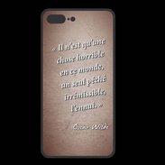 Coque  Iphone 8 Plus PREMIUM Horrible ennui Rouge Citation Oscar Wilde