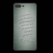 Coque  Iphone 8 Plus PREMIUM Les livres Vert Citation Oscar Wilde