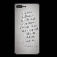 Coque  Iphone 8 Plus PREMIUM Saint pêcheur Gris Citation Oscar Wilde