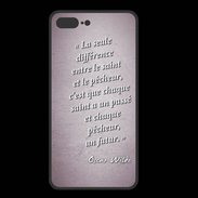 Coque  Iphone 8 Plus PREMIUM Saint pêcheur Rose Citation Oscar Wilde