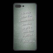 Coque  Iphone 8 Plus PREMIUM Vraie valeur Vert Citation Oscar Wilde