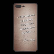 Coque  Iphone 8 Plus PREMIUM Jeuness folie Rouge Citation Oscar Wilde