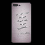 Coque  Iphone 8 Plus PREMIUM La conversation Rose Citation Oscar Wilde