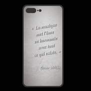 Coque  Iphone 8 Plus PREMIUM La musique Gris Citation Oscar Wilde