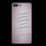 Coque  Iphone 8 Plus PREMIUM La musique Rose Citation Oscar Wilde