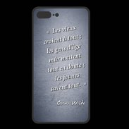 Coque  Iphone 8 Plus PREMIUM Les vieux Bleu Citation Oscar Wilde