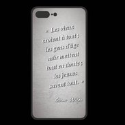 Coque  Iphone 8 Plus PREMIUM Les vieux Gris Citation Oscar Wilde