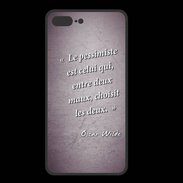 Coque  Iphone 8 Plus PREMIUM Pessimiste Violet Citation Oscar Wilde