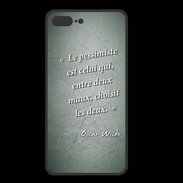 Coque  Iphone 8 Plus PREMIUM Pessimiste Vert Citation Oscar Wilde