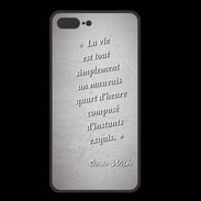 Coque  Iphone 8 Plus PREMIUM Quart d'heure Gris Citation Oscar Wilde