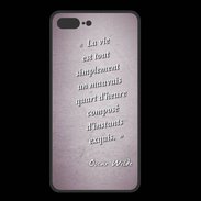 Coque  Iphone 8 Plus PREMIUM Quart d'heure Rose Citation Oscar Wilde